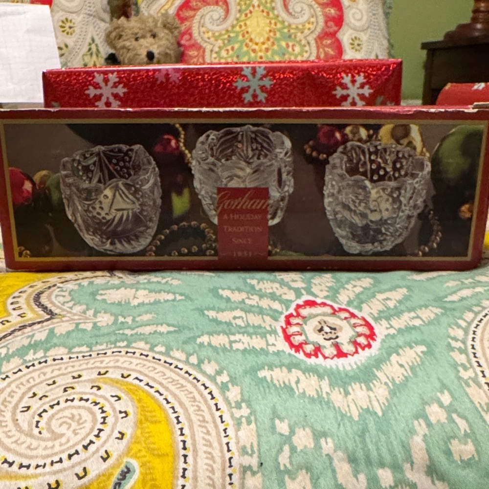 Gorham Holiday Tradition North Pole Express Crystal Votives Set of 3 - Clear